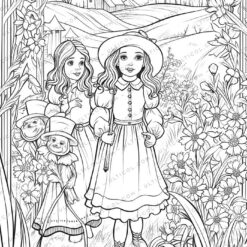 The Wonderful Wizard of Oz Grayscale Coloring Pages