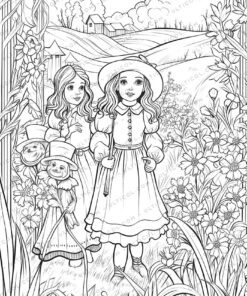 The Wonderful Wizard of Oz Grayscale Coloring Pages