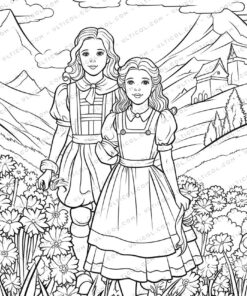 The Wonderful Wizard of Oz Grayscale Coloring Pages