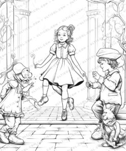 The Wonderful Wizard of Oz Grayscale Coloring Pages