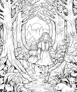 The Wonderful Wizard of Oz Grayscale Coloring Pages