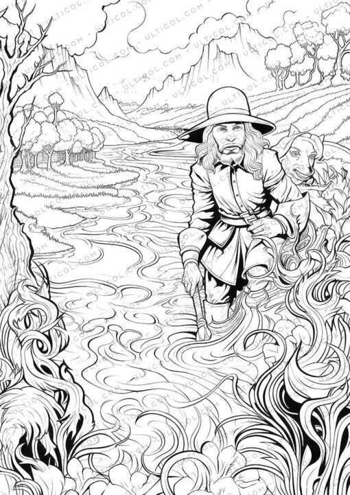 The Wonderful Wizard of Oz Grayscale Coloring Pages