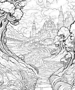 The Wonderful Wizard of Oz Grayscale Coloring Pages