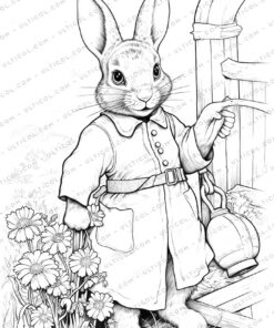 Peter Rabbit Grayscale Coloring Pages