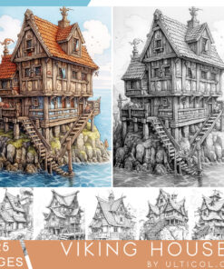 Viking Houses Coloring