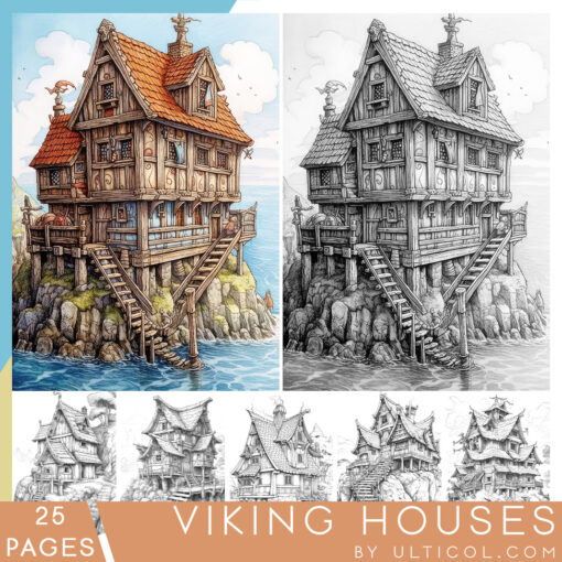 Viking Houses Coloring